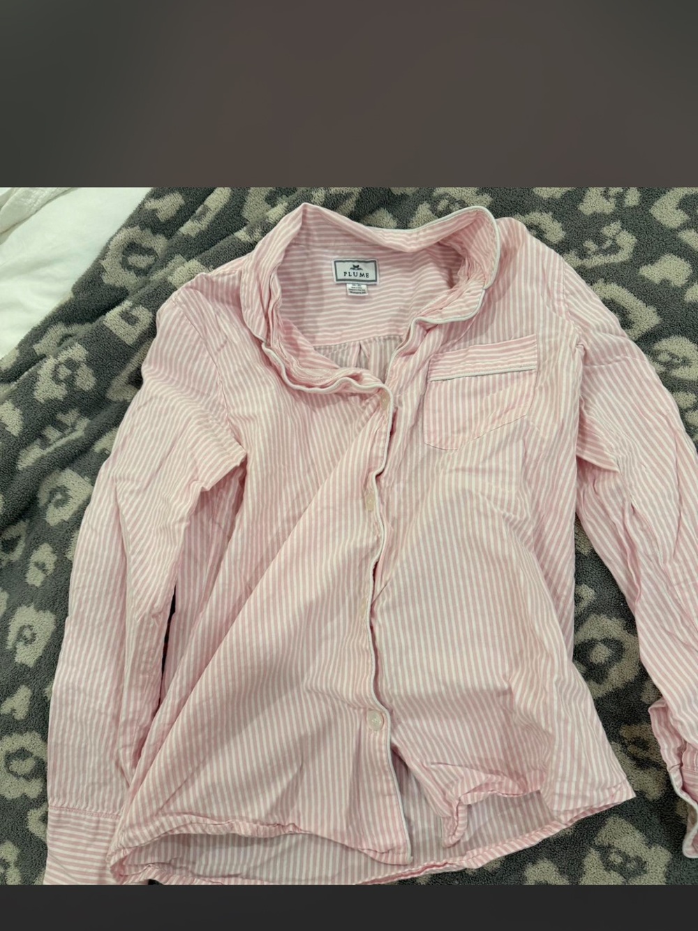 Petite Plume Womens Pink Stripe Pajama Set
